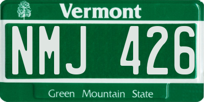VT license plate NMJ426