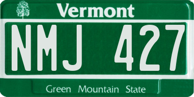 VT license plate NMJ427
