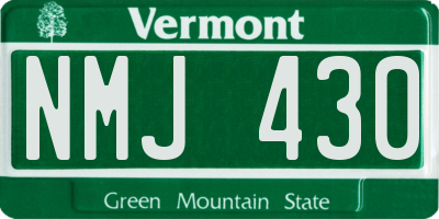 VT license plate NMJ430