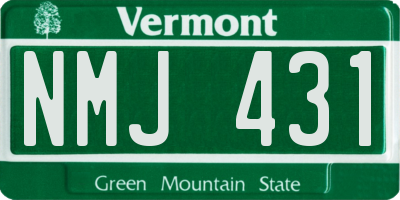 VT license plate NMJ431