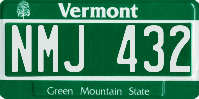 VT license plate NMJ432