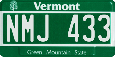 VT license plate NMJ433