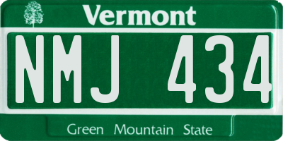 VT license plate NMJ434