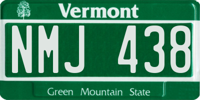 VT license plate NMJ438