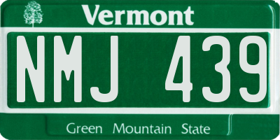 VT license plate NMJ439