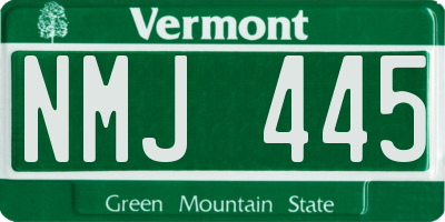 VT license plate NMJ445
