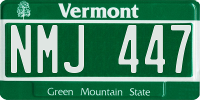 VT license plate NMJ447