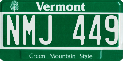 VT license plate NMJ449