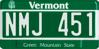 VT license plate NMJ451