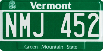 VT license plate NMJ452
