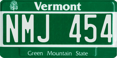 VT license plate NMJ454
