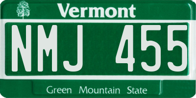 VT license plate NMJ455