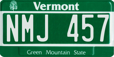 VT license plate NMJ457