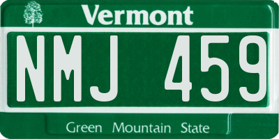 VT license plate NMJ459