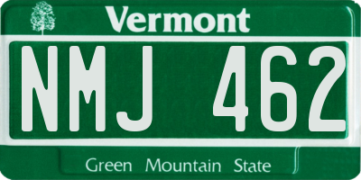 VT license plate NMJ462