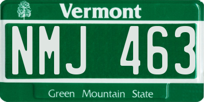 VT license plate NMJ463