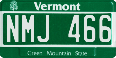 VT license plate NMJ466