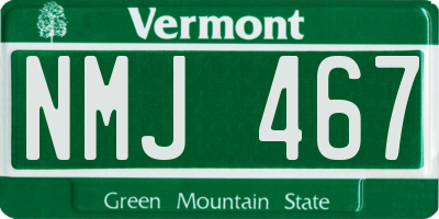 VT license plate NMJ467