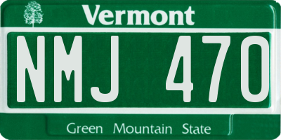 VT license plate NMJ470