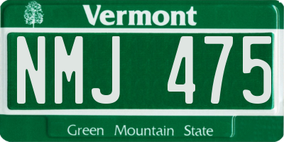 VT license plate NMJ475