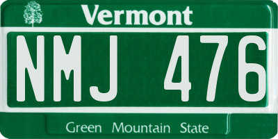 VT license plate NMJ476