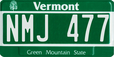 VT license plate NMJ477