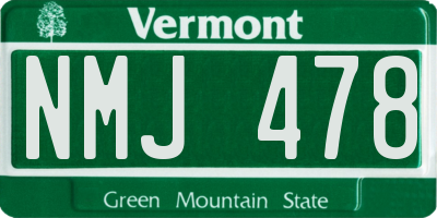 VT license plate NMJ478