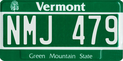 VT license plate NMJ479