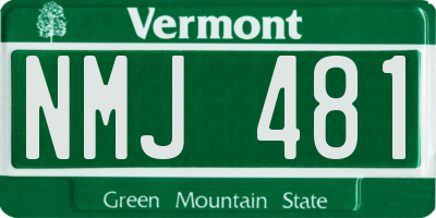 VT license plate NMJ481