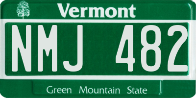 VT license plate NMJ482