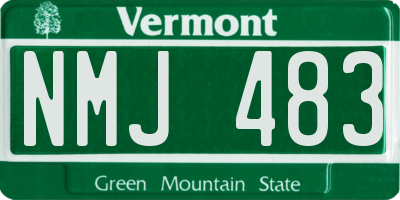 VT license plate NMJ483