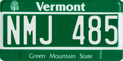 VT license plate NMJ485