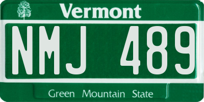 VT license plate NMJ489