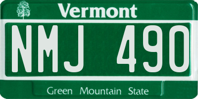 VT license plate NMJ490