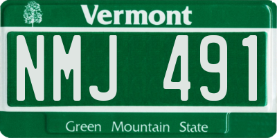VT license plate NMJ491