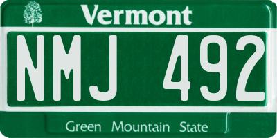 VT license plate NMJ492