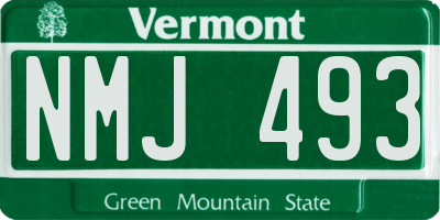 VT license plate NMJ493