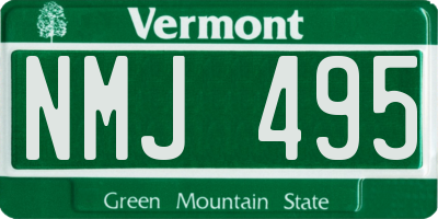 VT license plate NMJ495