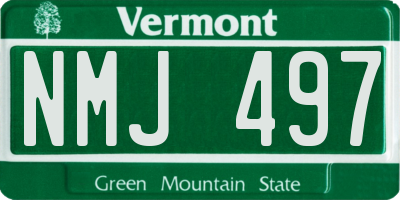 VT license plate NMJ497