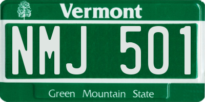 VT license plate NMJ501