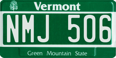 VT license plate NMJ506