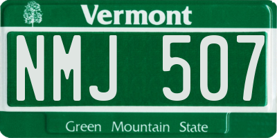 VT license plate NMJ507
