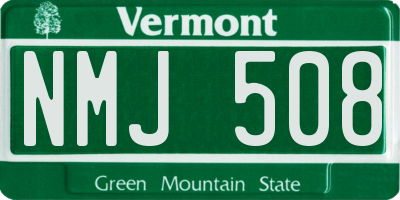 VT license plate NMJ508