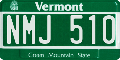VT license plate NMJ510