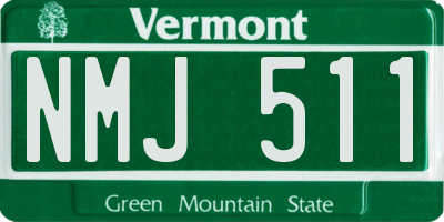 VT license plate NMJ511
