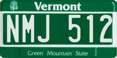 VT license plate NMJ512