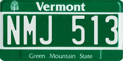 VT license plate NMJ513