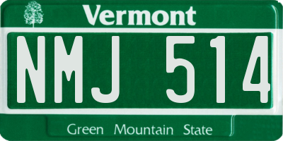 VT license plate NMJ514