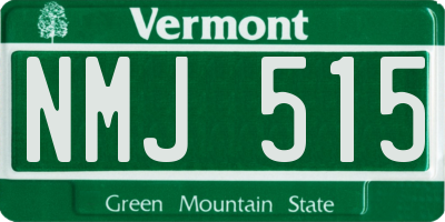 VT license plate NMJ515