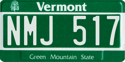 VT license plate NMJ517